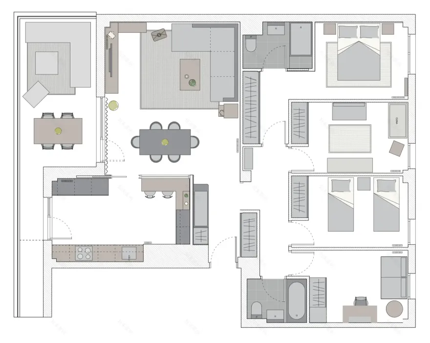 厨房中的一扇天窗,用于一间经过翻新的现代公寓-11