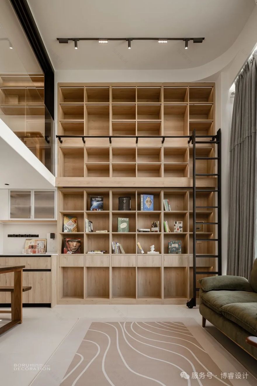 100㎡LOFT|开放式布局+家具的轻盈美学-19