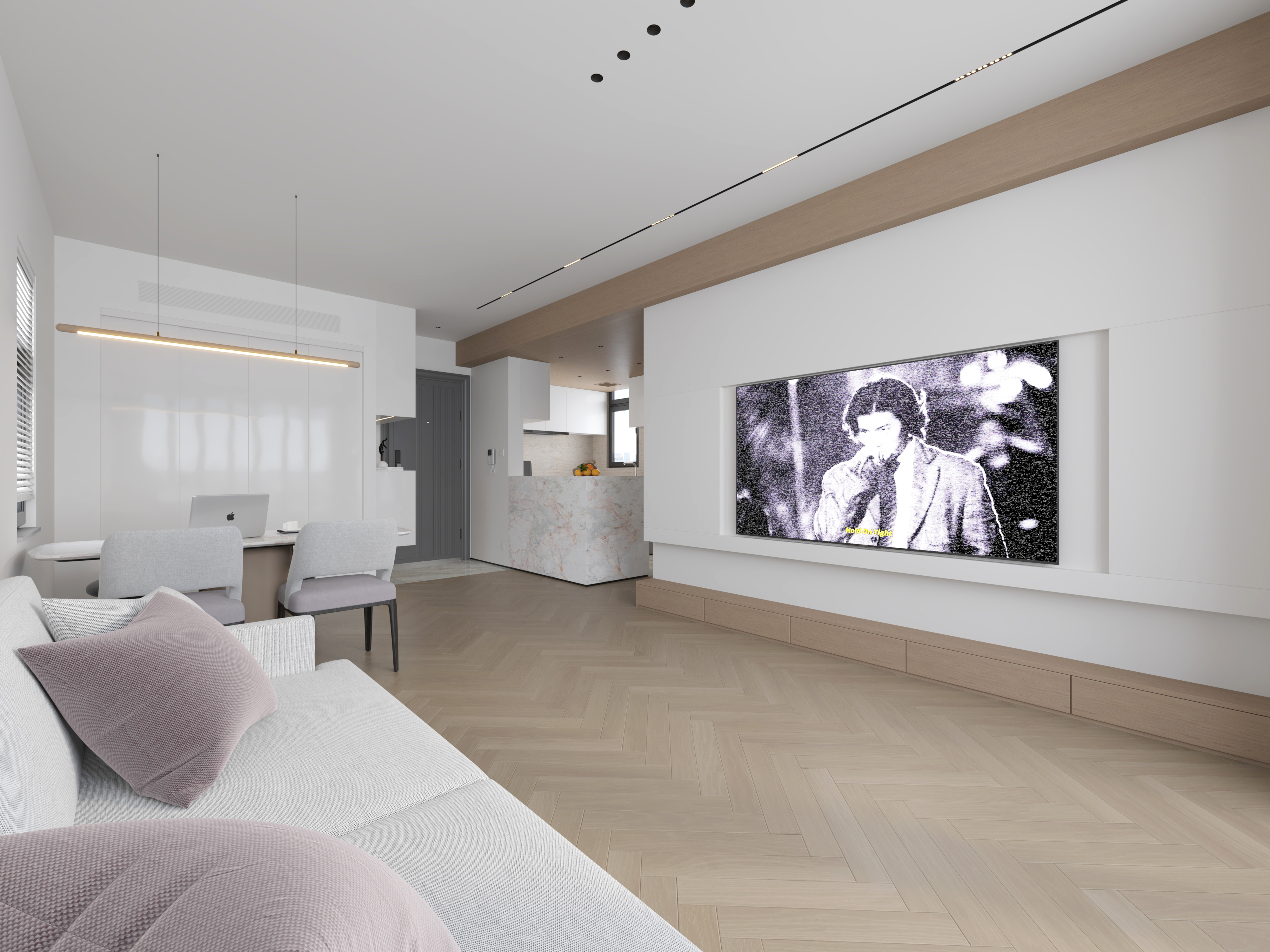 近期渲染，现代简约室内小户型住宅香港豪宅装修效果图视觉表现-2