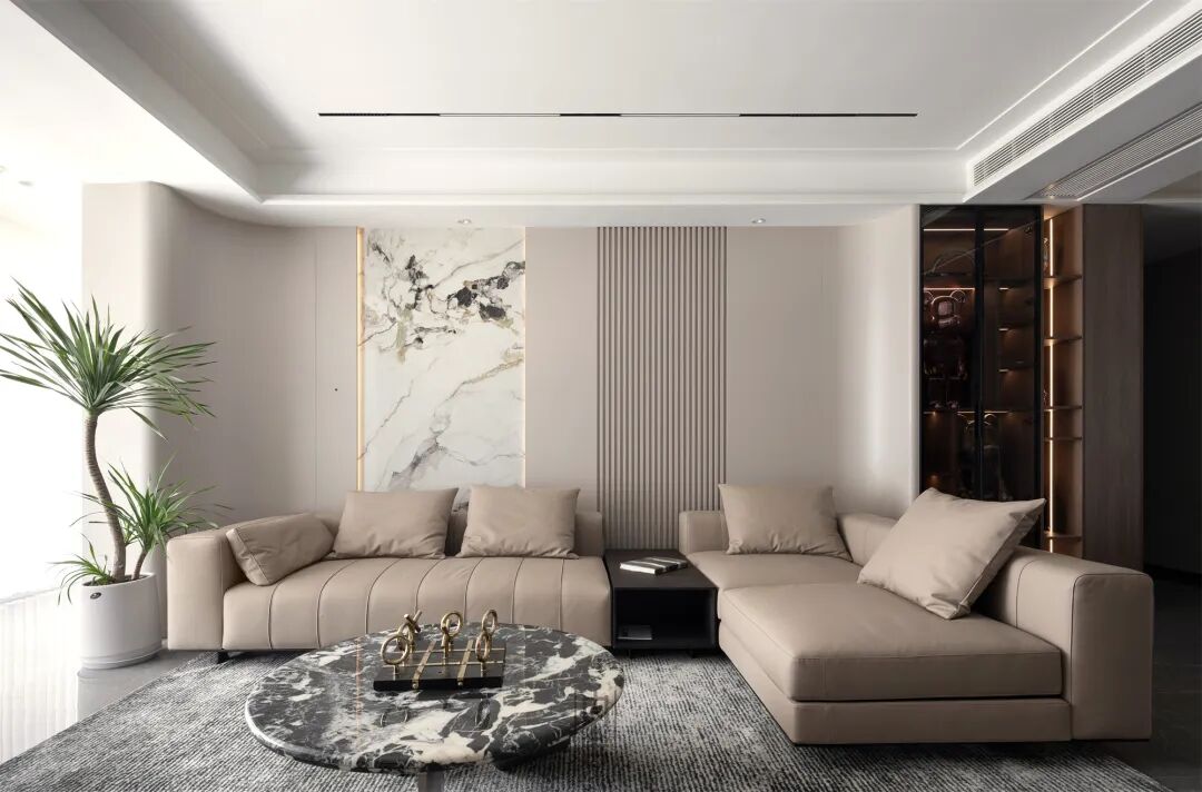 内舍软装丨190㎡意式轻奢，简约奢华持平，彰显内敛的空间气质！-12