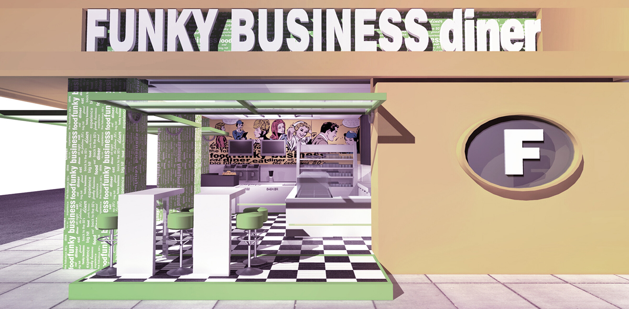 色彩缤纷的希腊快餐空间-7