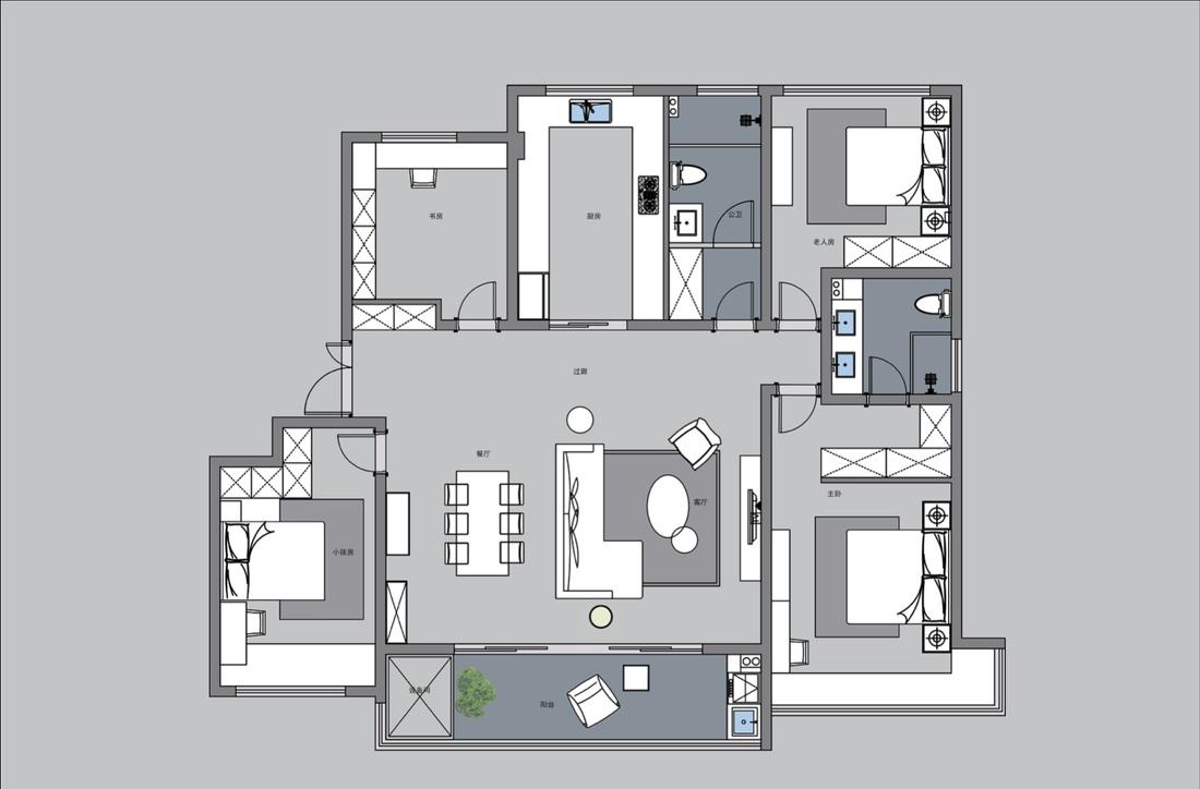 白上舍平层精装微整型 | 小两口的极简家居生活-1