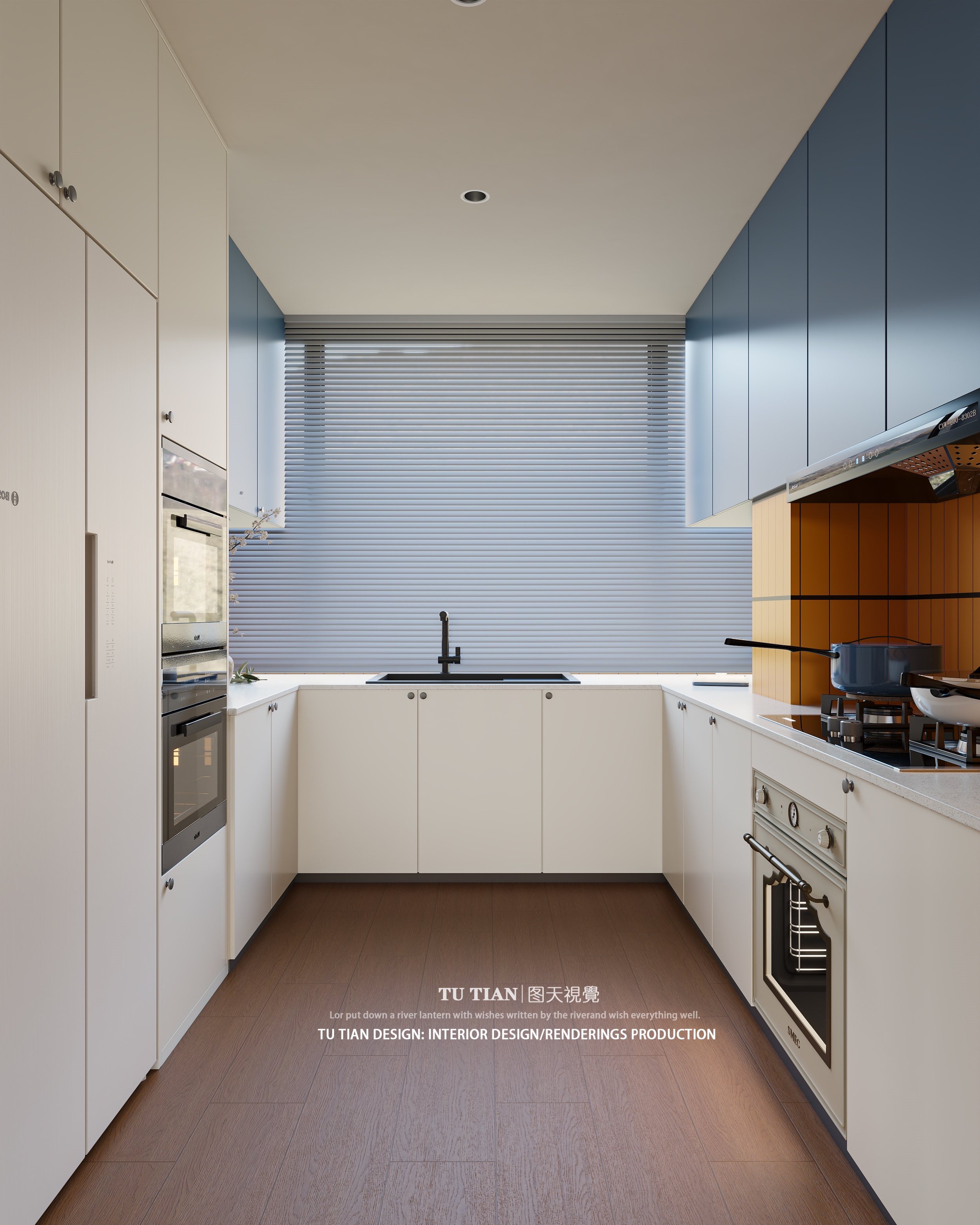 包豪斯复古撞色全屋效果图项目-4