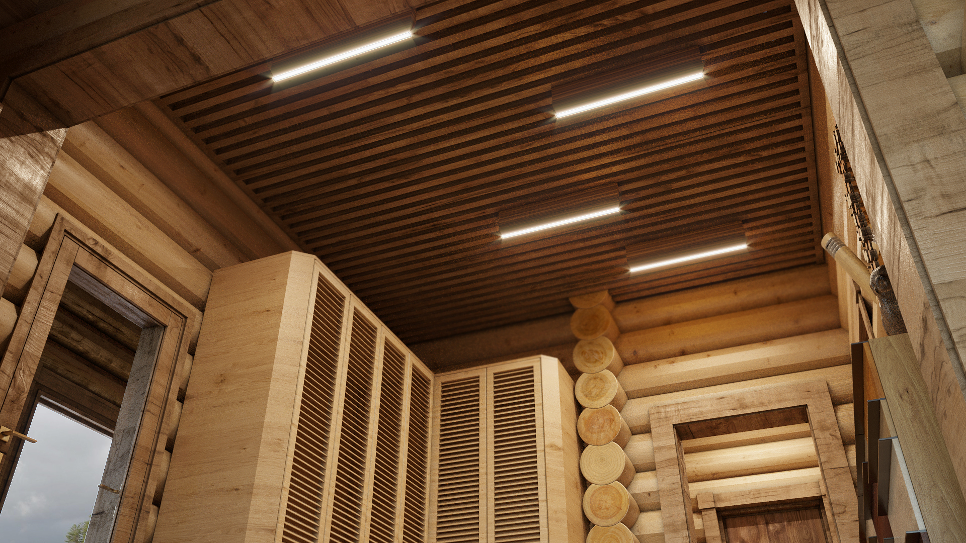 Варианты интерьера в срубе.-8