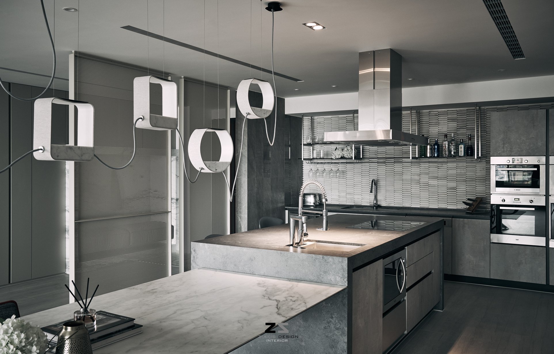 台中 L 宅 | 灰色调 Z 轴空间设计，双向沙发打造趣味动线-17