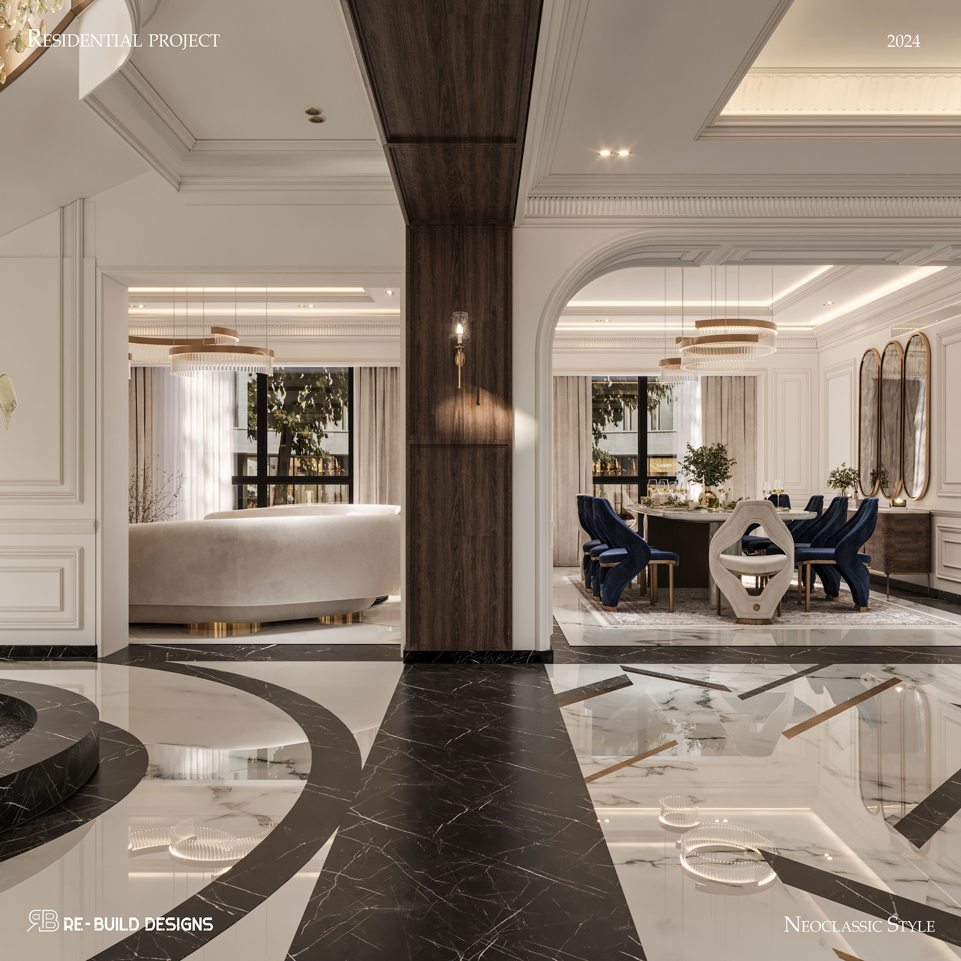 新古典别墅接待室内设计及新古典别墅室内设计丨埃及丨Re  Build Designs-12