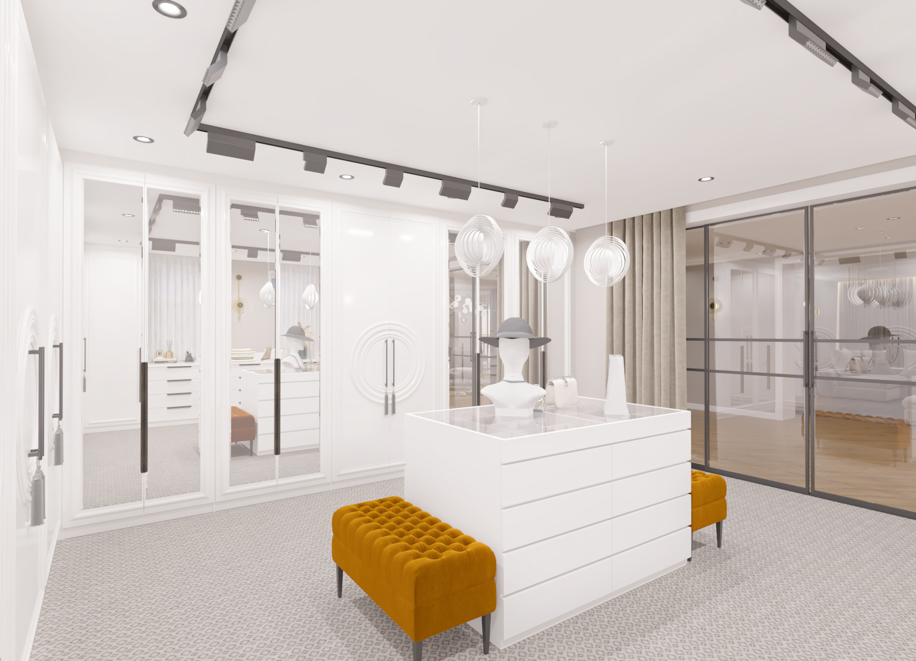 Basement floor design with two dressing rooms-26