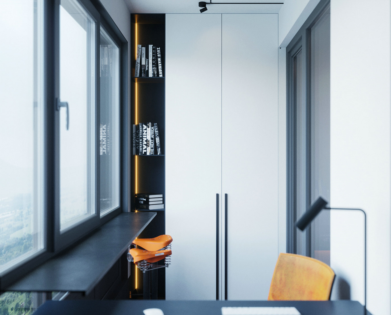 橙蓝双色打造惊艳空间，专业点评设计亮点-13