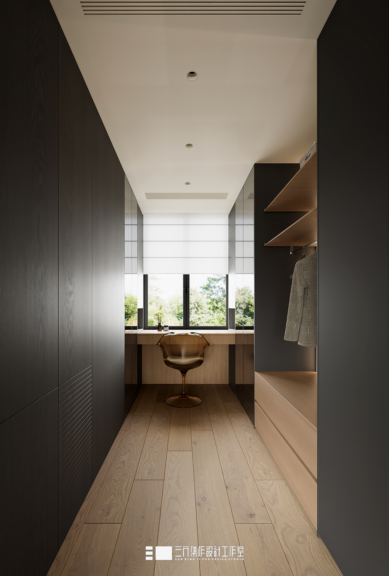 新作  143m² • 黑白木质调,极简明净丨三行集作设计工作室-43