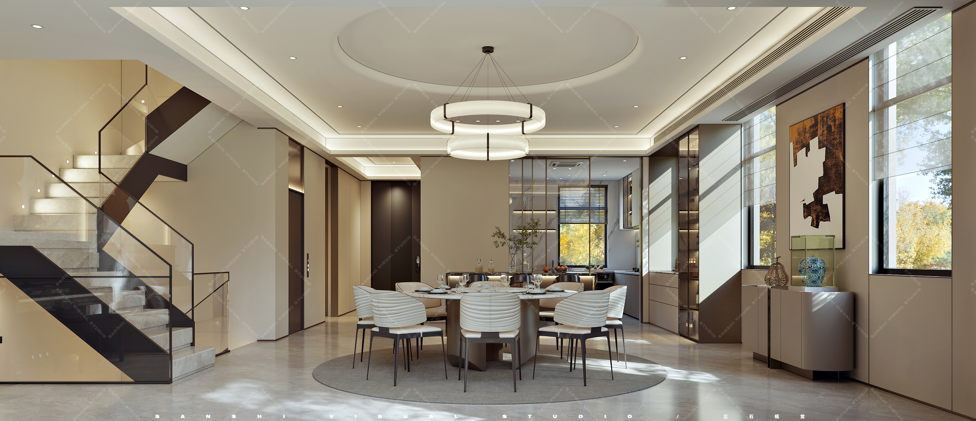 现代别墅效果图-10