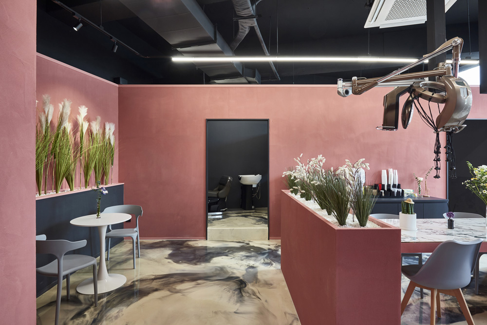 简约 30 坪美容室，黑粉撞色诠释精致品味-9