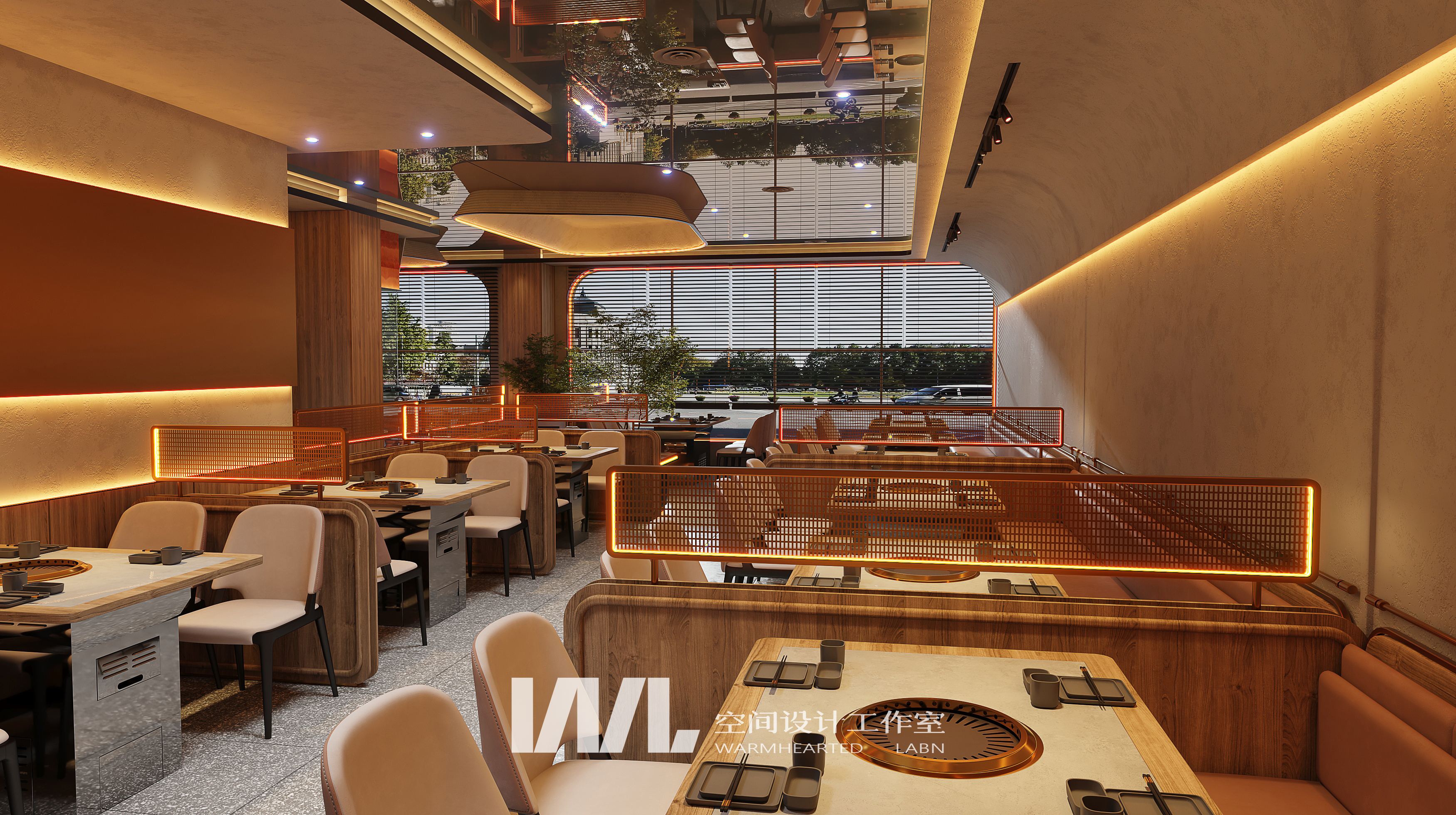 300㎡现代烧烤店-3