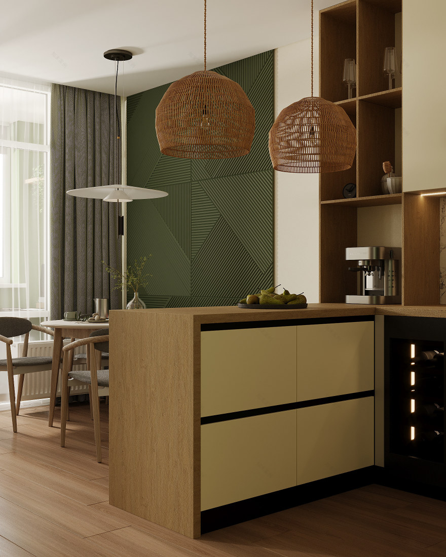 Kitchen-living room I Warm Contemporary-18