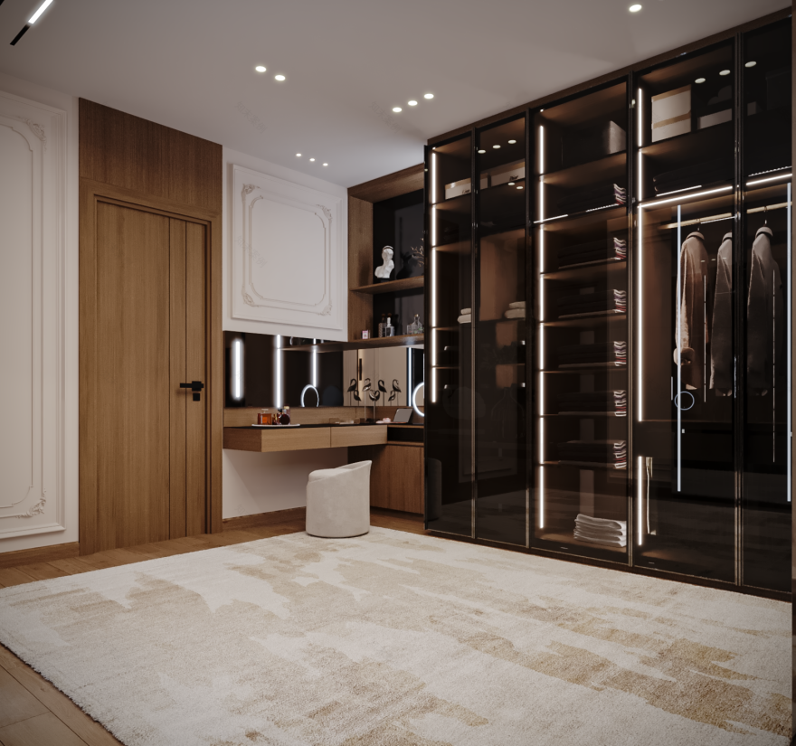 新古典卧室及更衣室设计-13