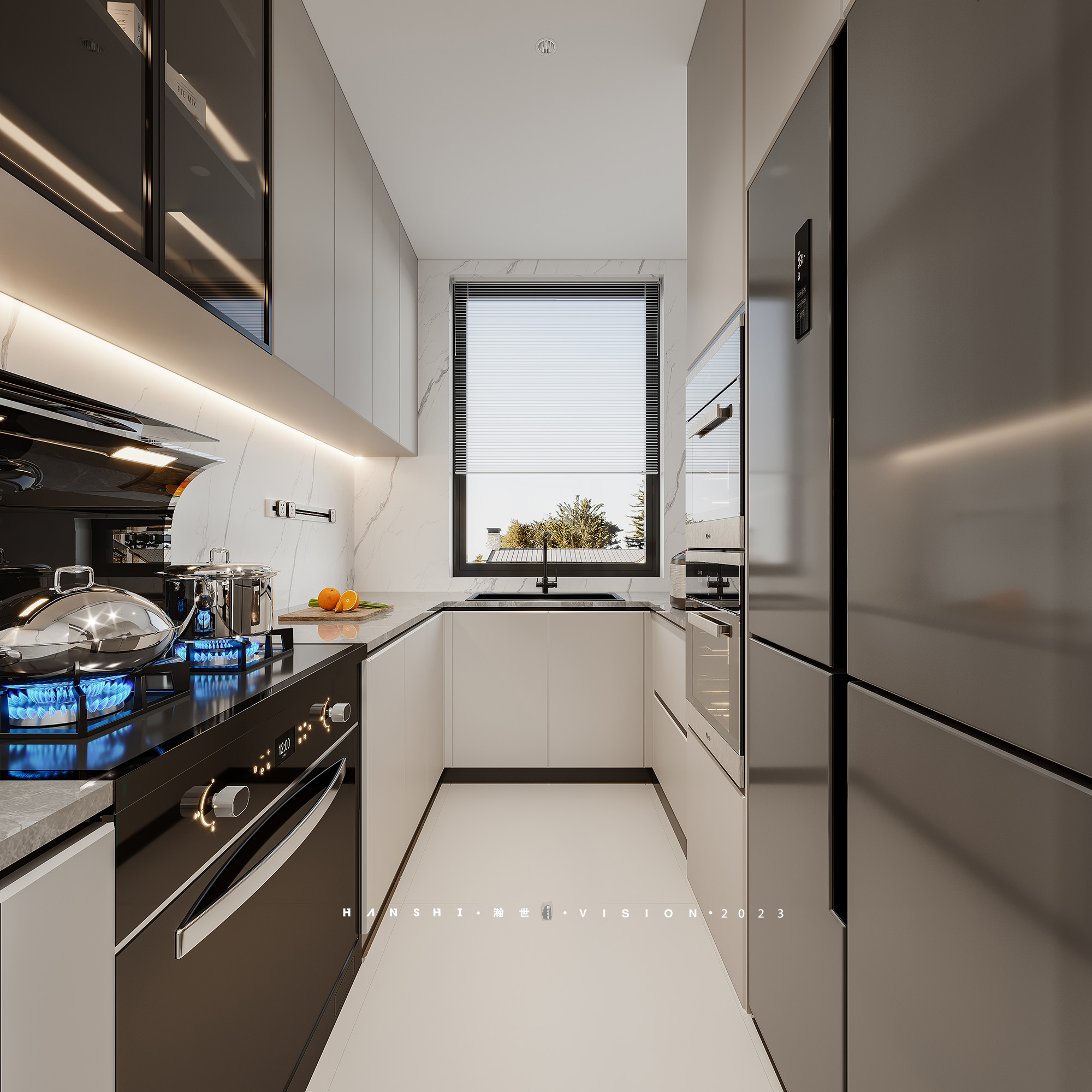 现代轻奢别墅一瀚世表现-4