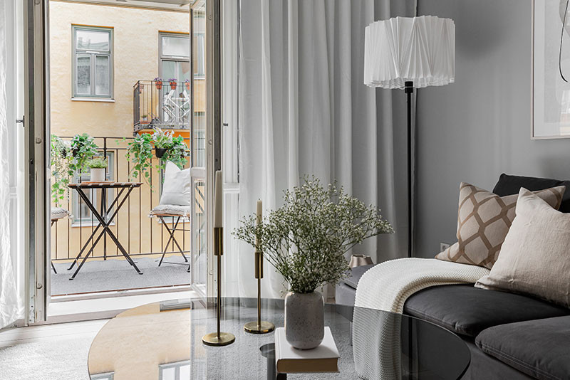 舒适北欧小公寓，灰色基调搭配温馨贝壳色调-7