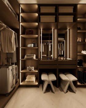 公寓卧室米黄色调丨立陶宛丨Skai Bliu zephyr interior