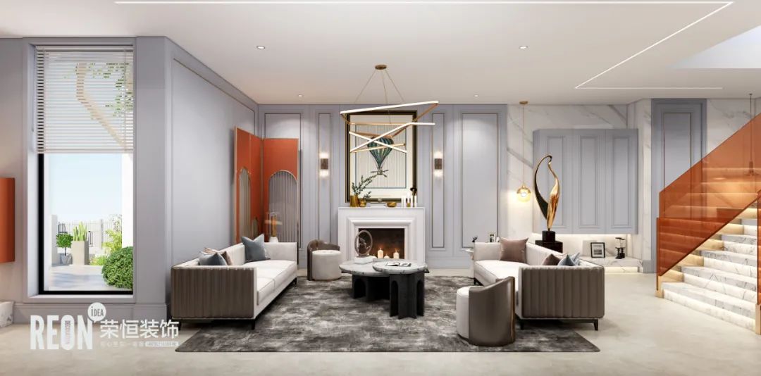 荣恒装饰 | 富力·湖州壹号 300㎡ 美式轻奢【破晓】-28