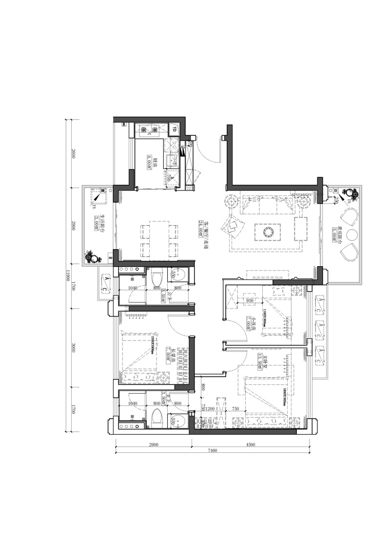 汕头龙光熙海岸C户型地中海风格样板房设计-21