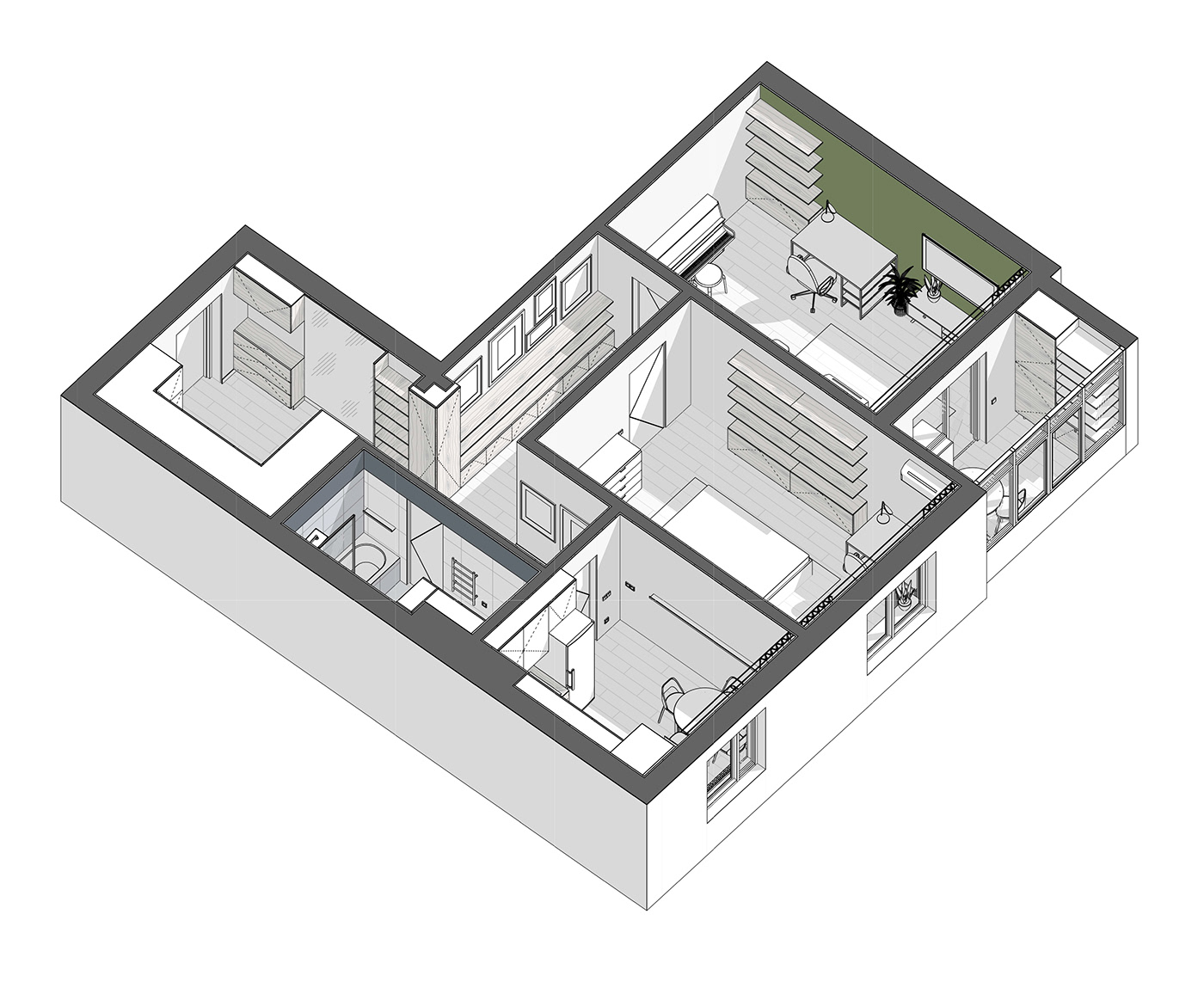 清新的小公寓，完美效果展现                     -21
