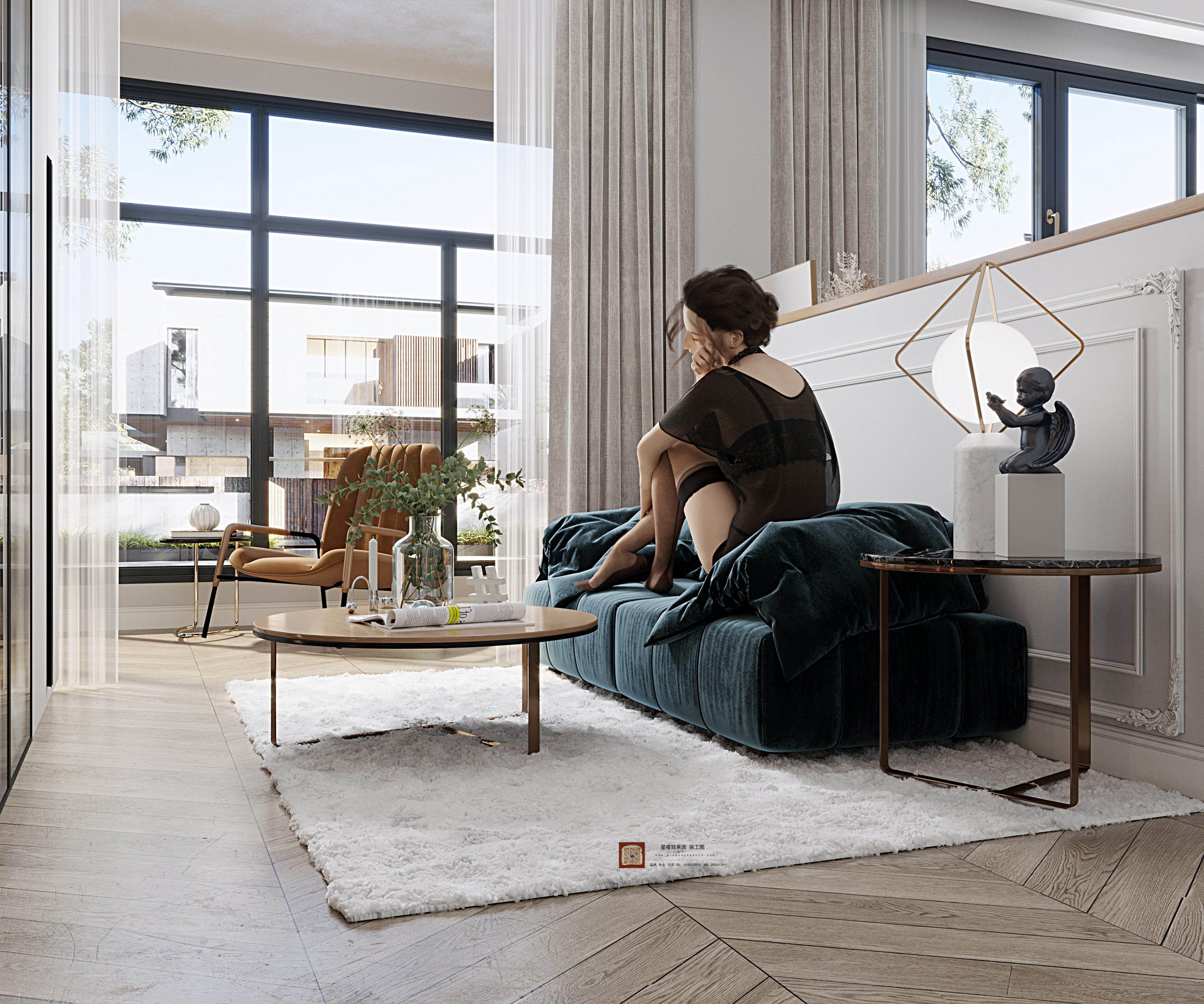 自然之美,简美式平层设计-18