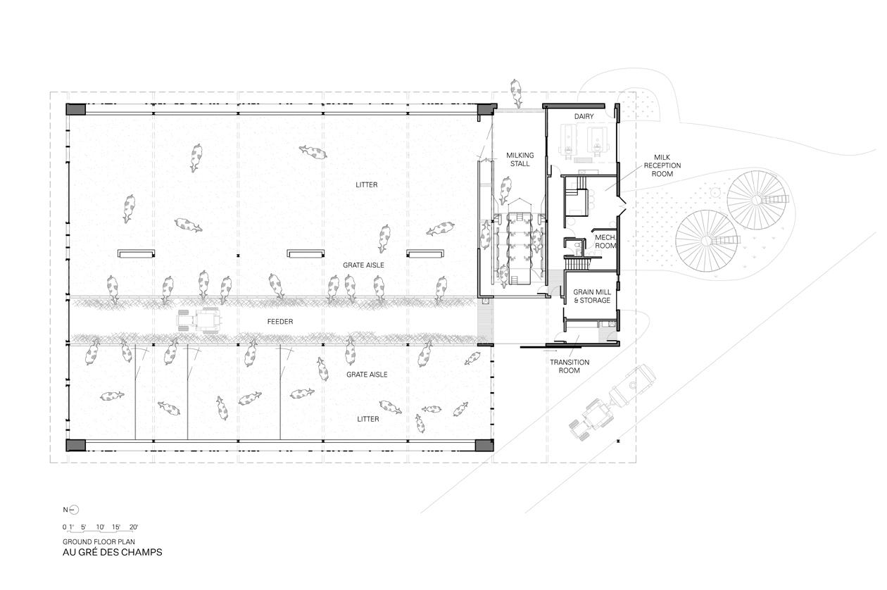 融入自然的奶牛棚设计-27