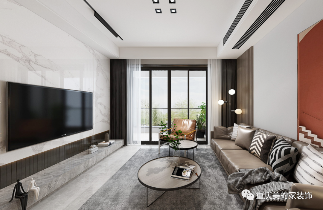 现代摩登家居,演绎高级灰与爱马仕橙的时尚碰撞-25