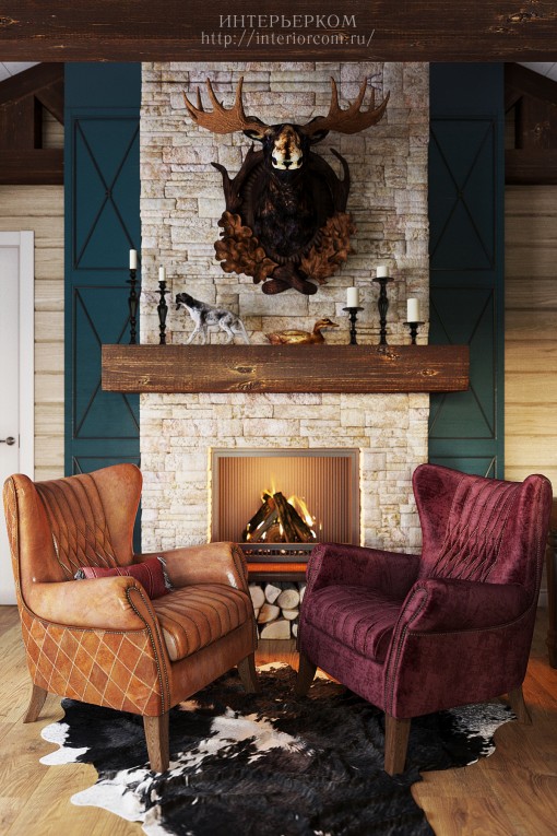 列宁格勒州尤基村猎人别墅室内设计项目-7