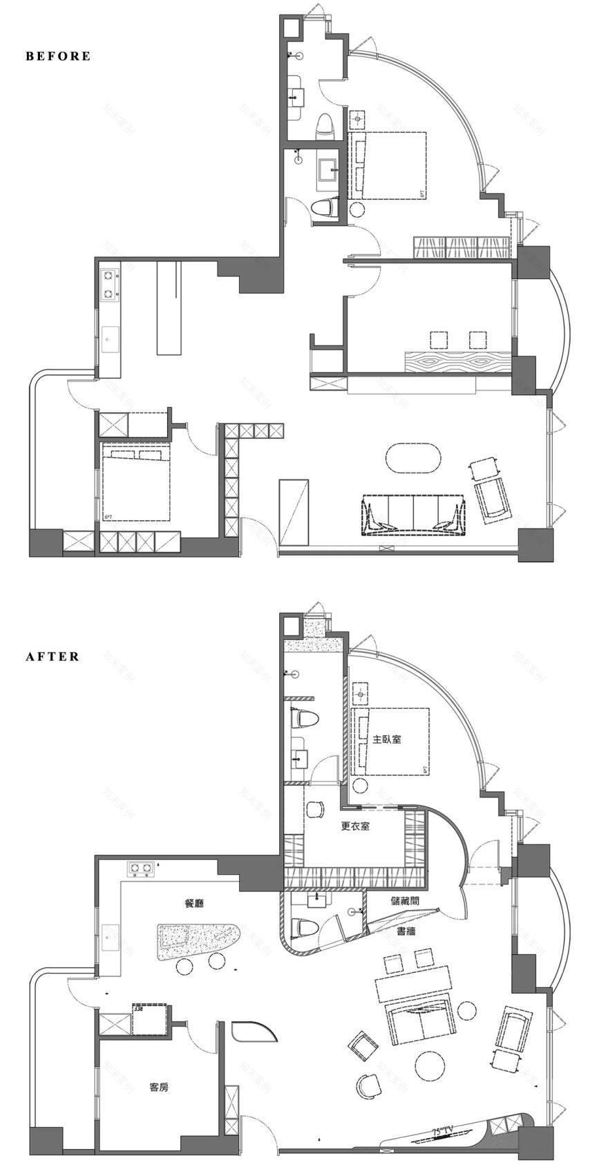 弧线美大平层设计-6
