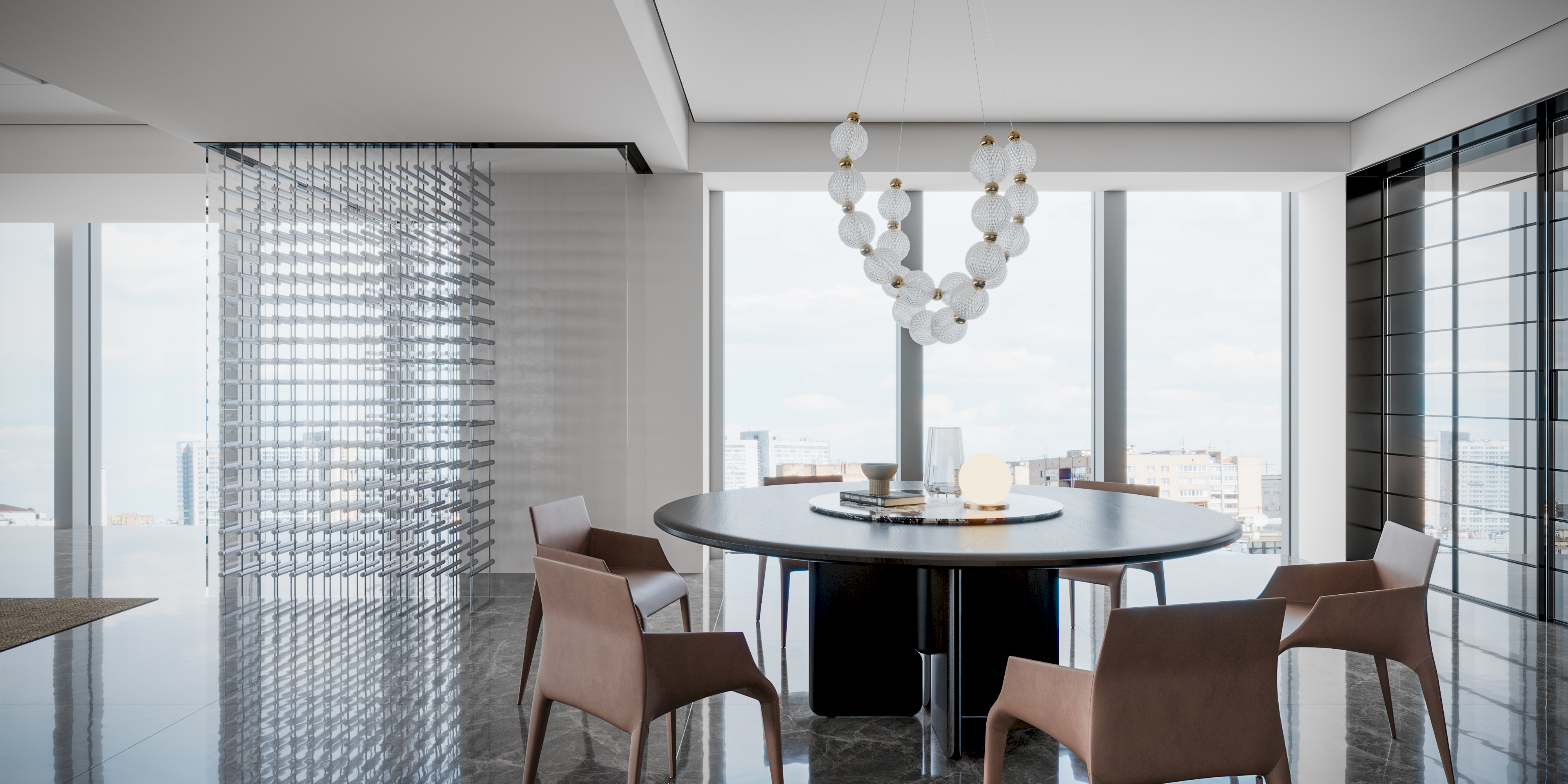 现代风格大平层家装效果丨冈舍效果图表现-5