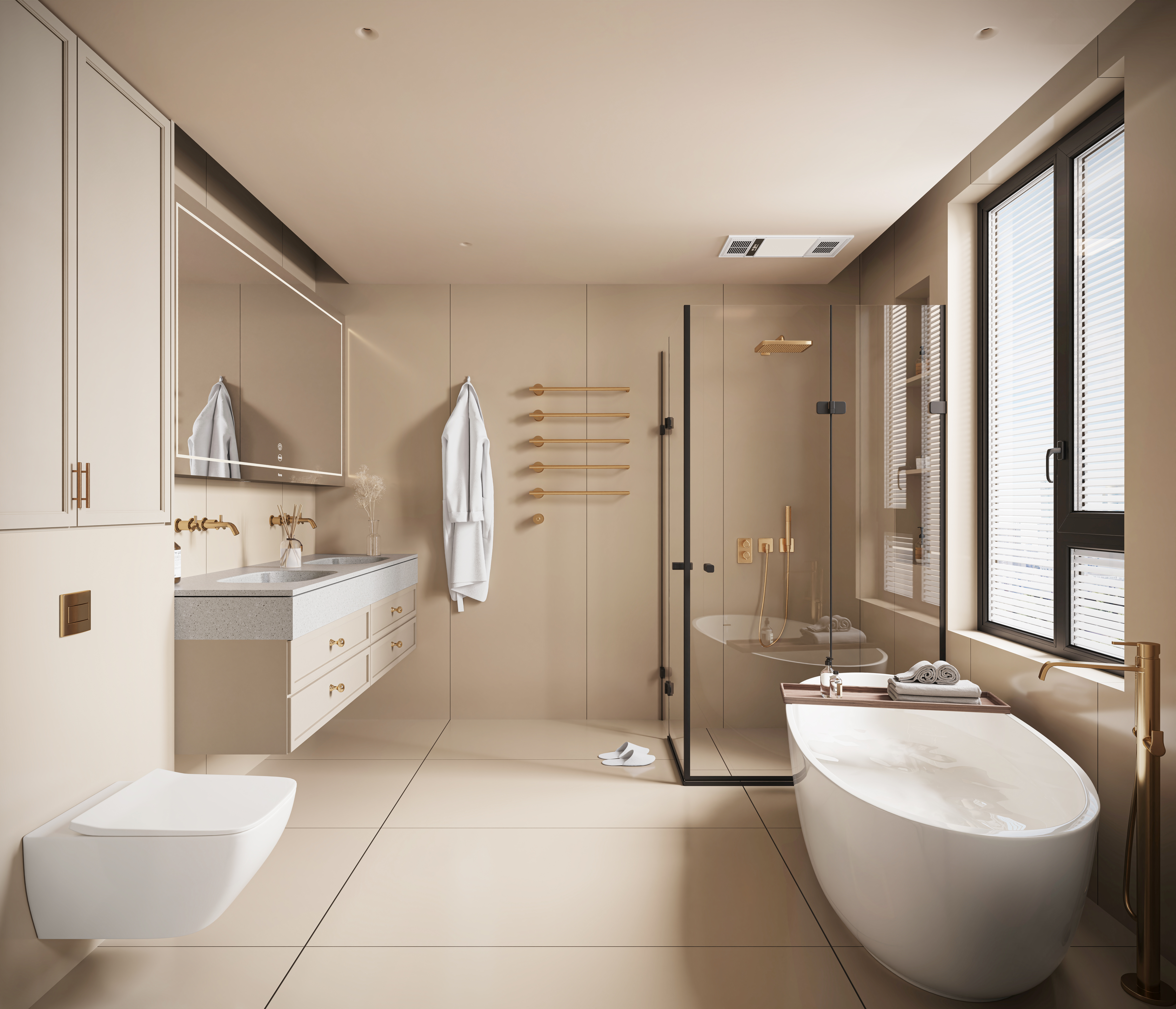 近期渲染 法式平层 客餐厅 卧室 卫生间 书房-19