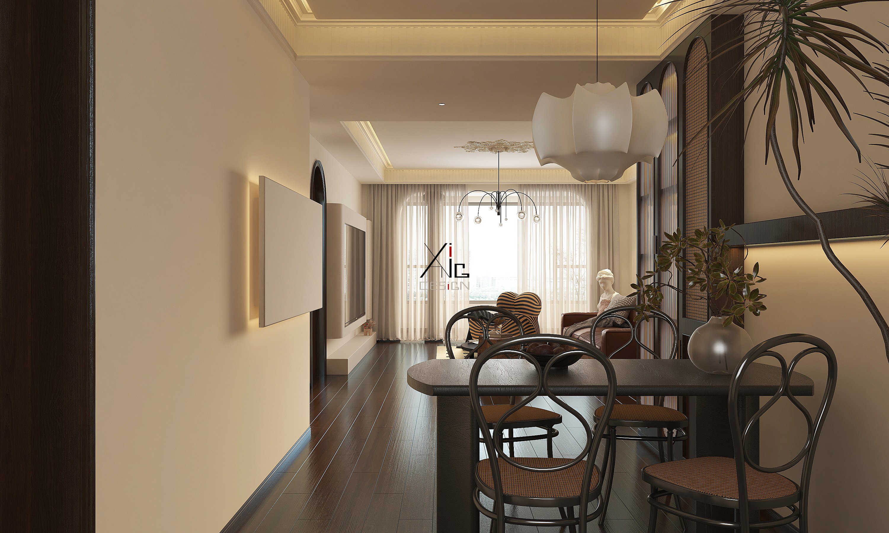 法式复古风格平层丨中国石家庄丨枍昂空间设计-8