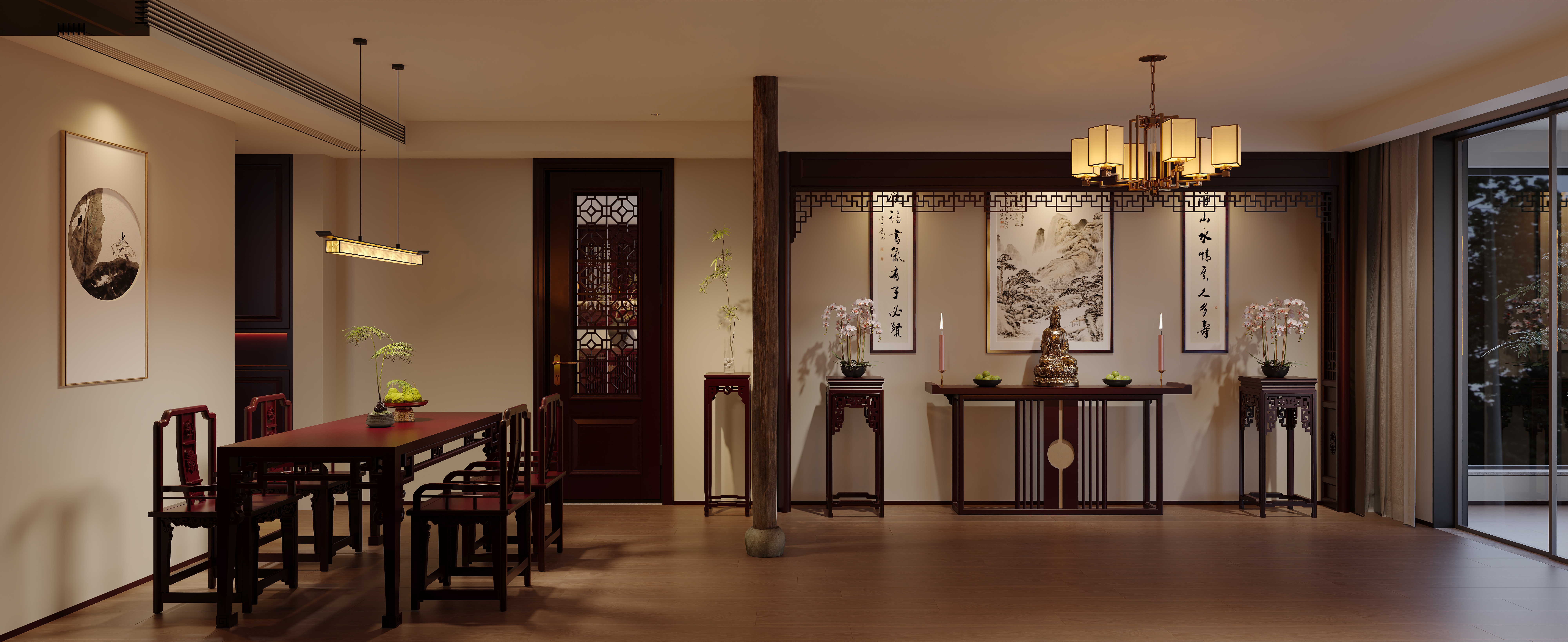 近期渲染 夜景新中式-10