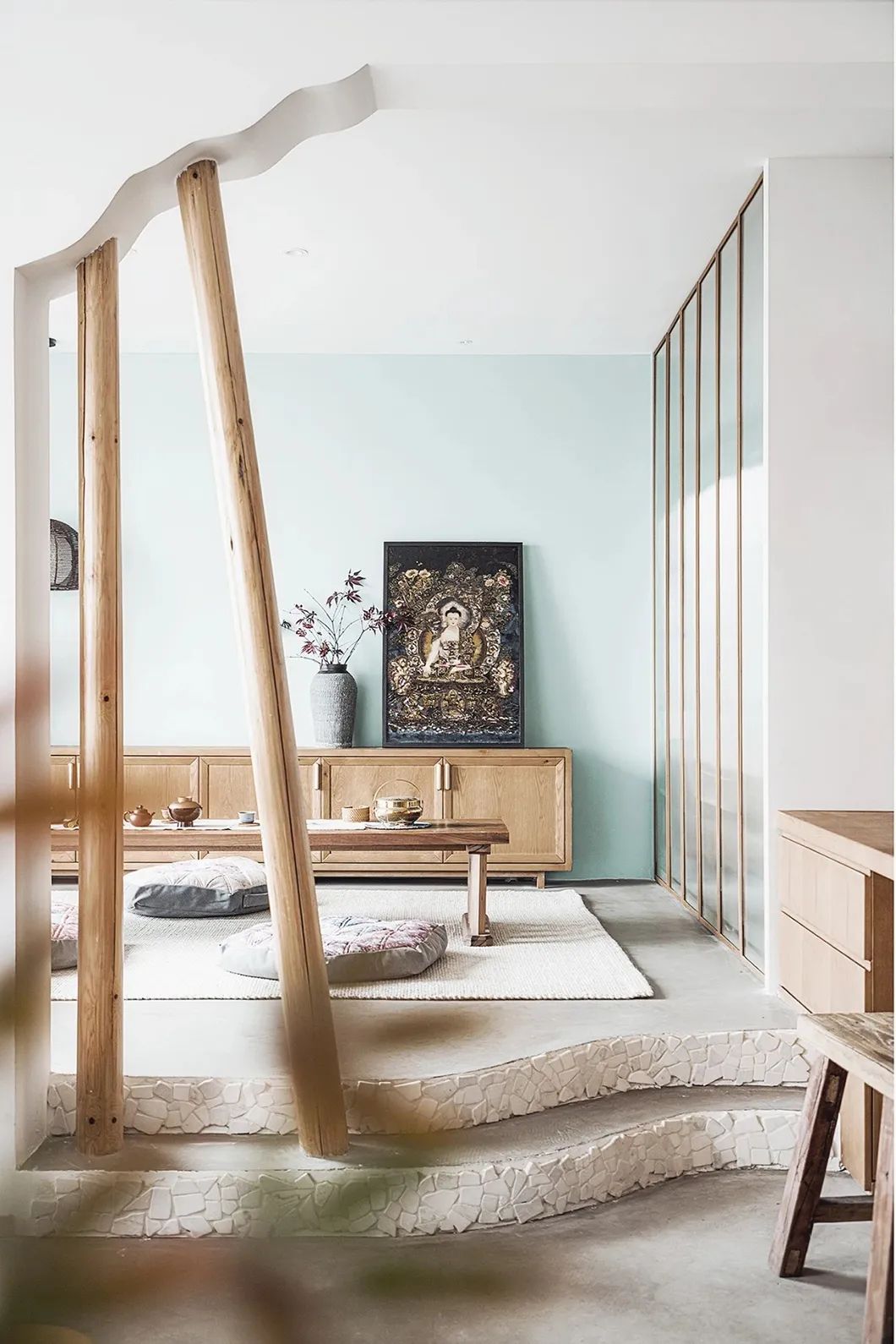 极简原木+禅意!打造通透互动的舒适家居空间-17