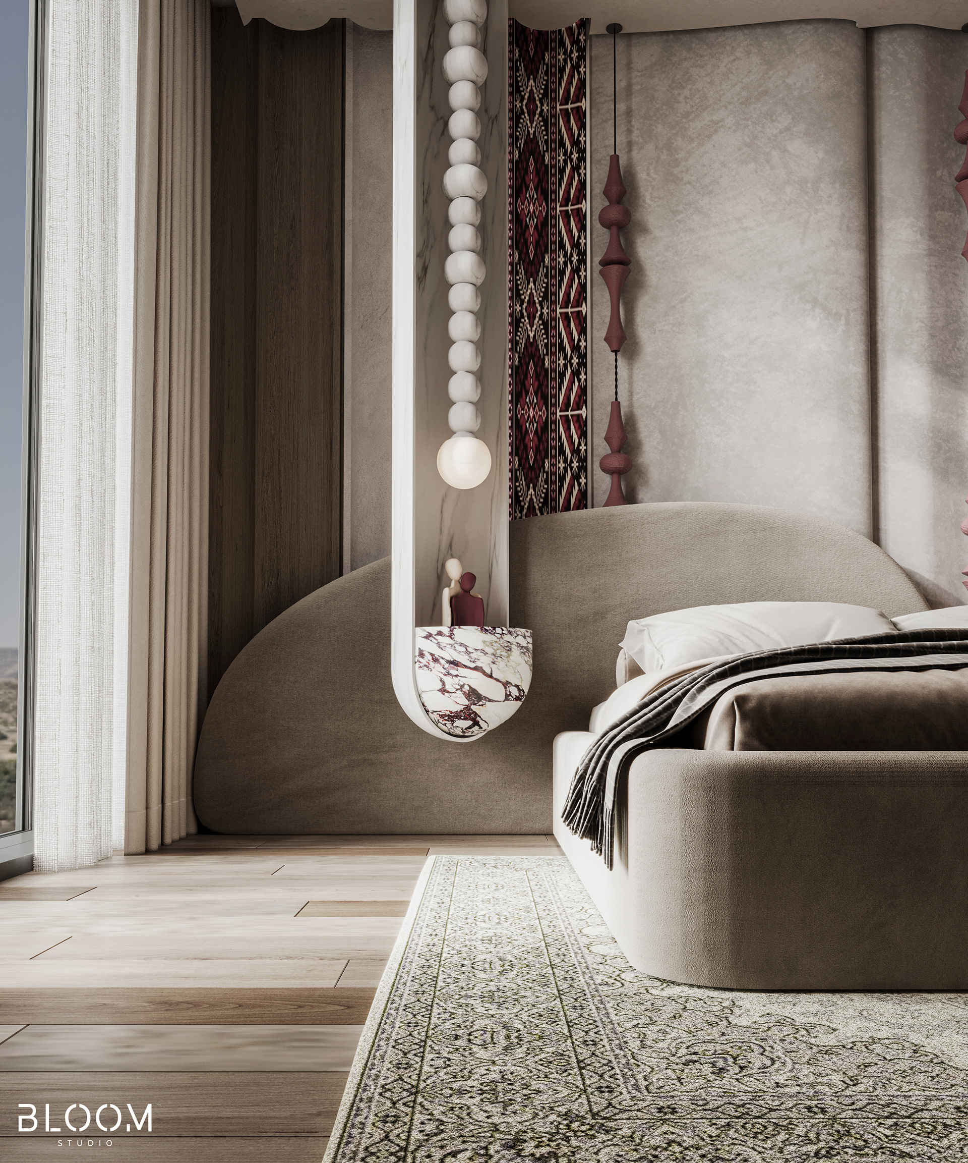 海福卧室（注：这里HAIF可能是一个品牌名之类的，音译为海福，若有具体背景信息可替换为更合适的译法）丨阿曼丨Bloom Studio-20