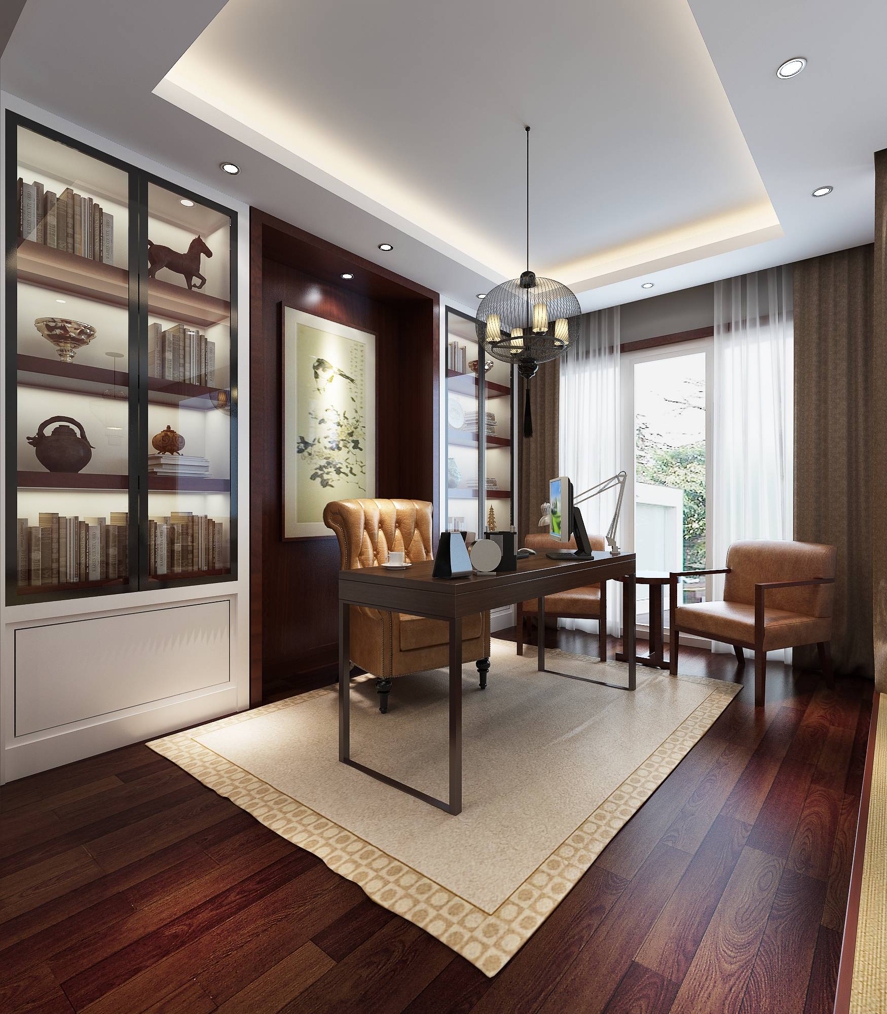 新中式 中式古典 奢华家装别墅样板房-15-32