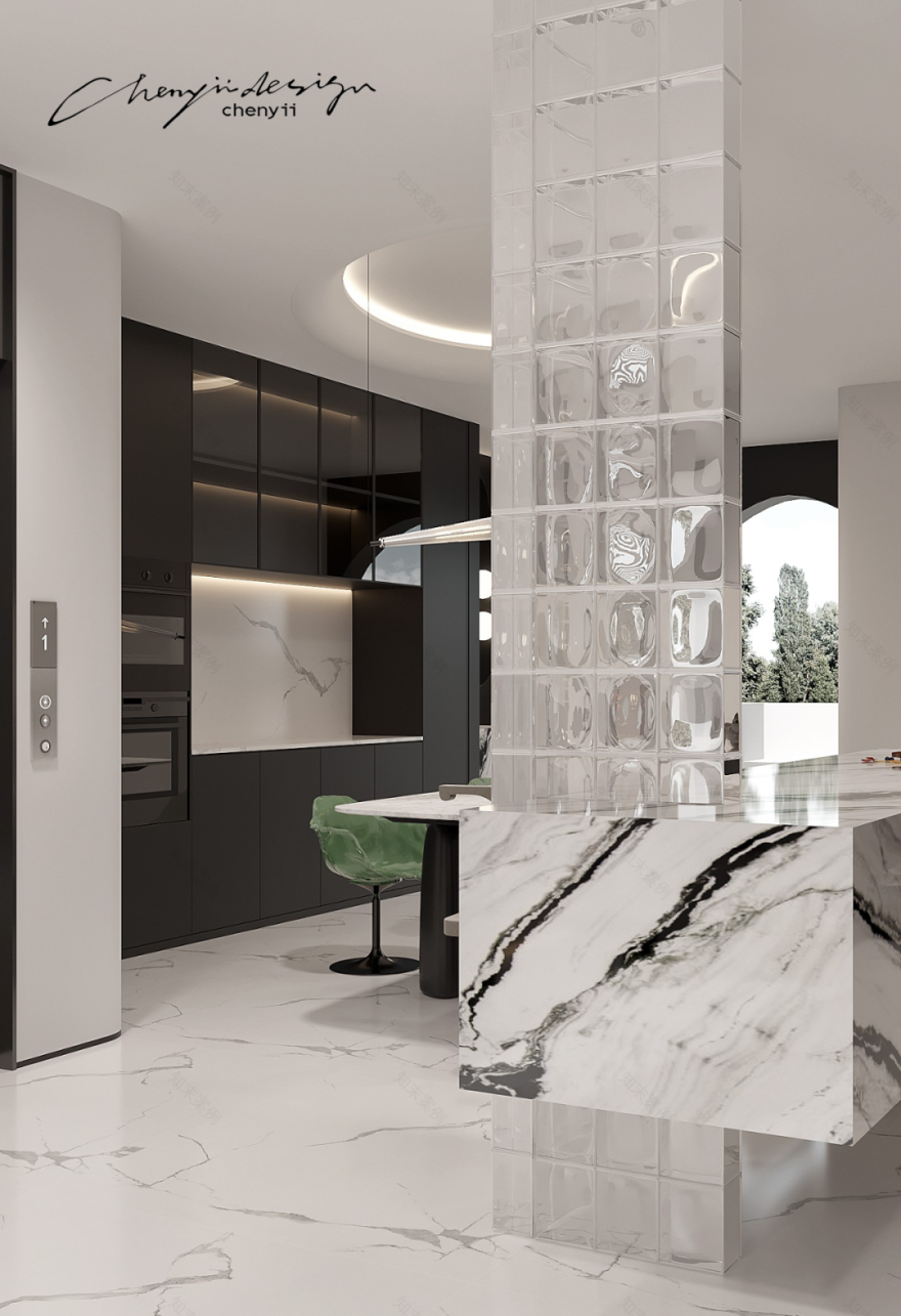 蓝调时刻 · 法式优雅与极简主义的完美融合丨中国洛阳丨忱意空间设计研究室-7