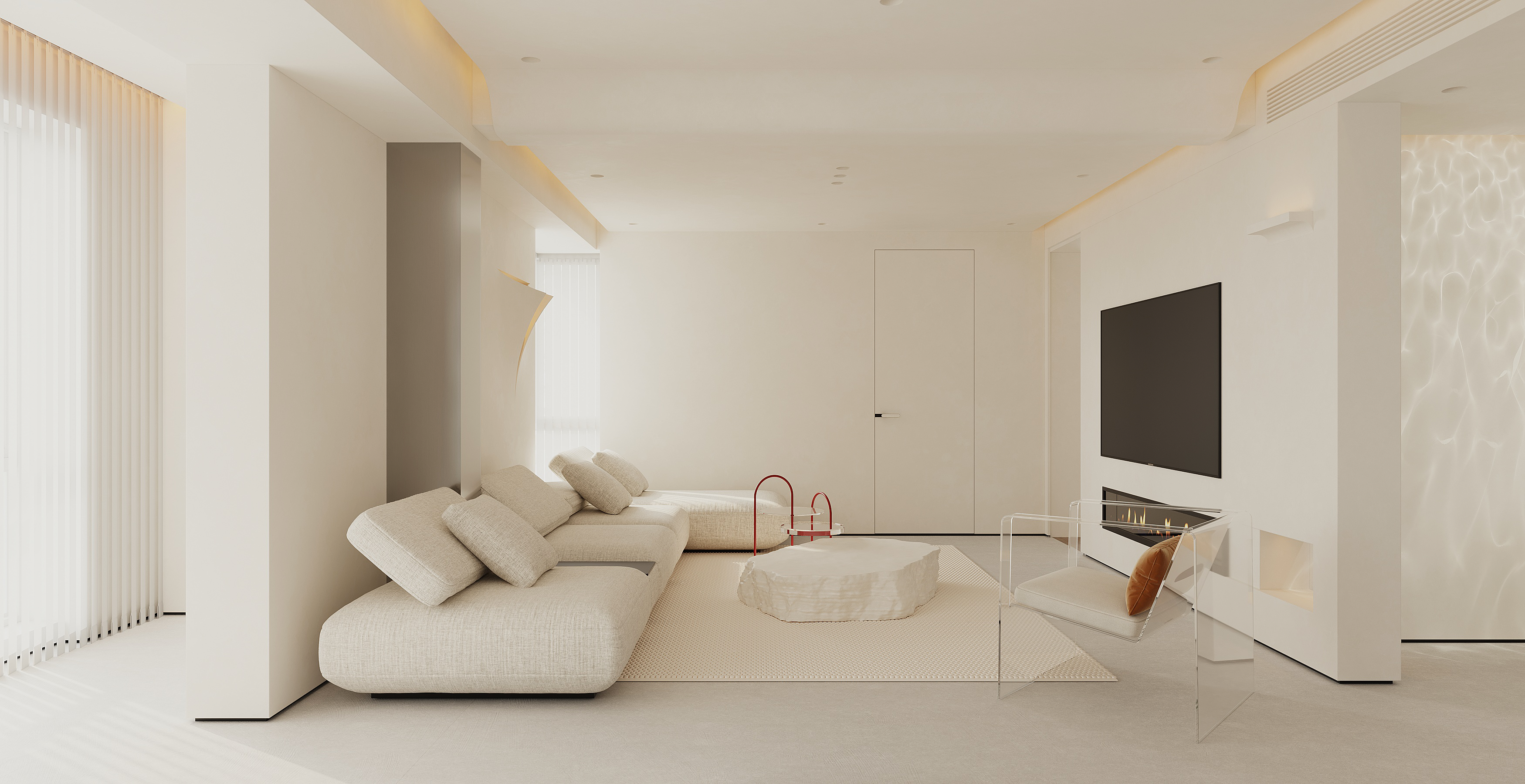 白色极简空间渲染-1