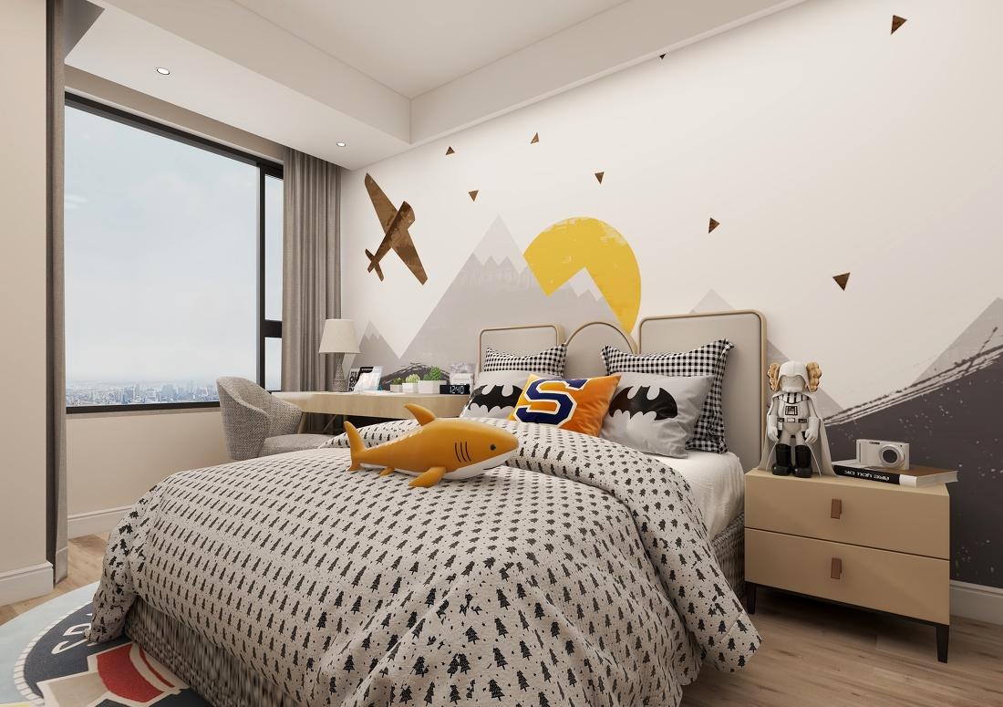 95m²北欧风格三口之家-6