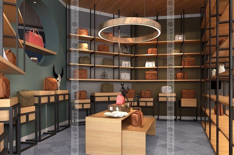 蓝柚设计 | 义乌精品包包店展示设计-12