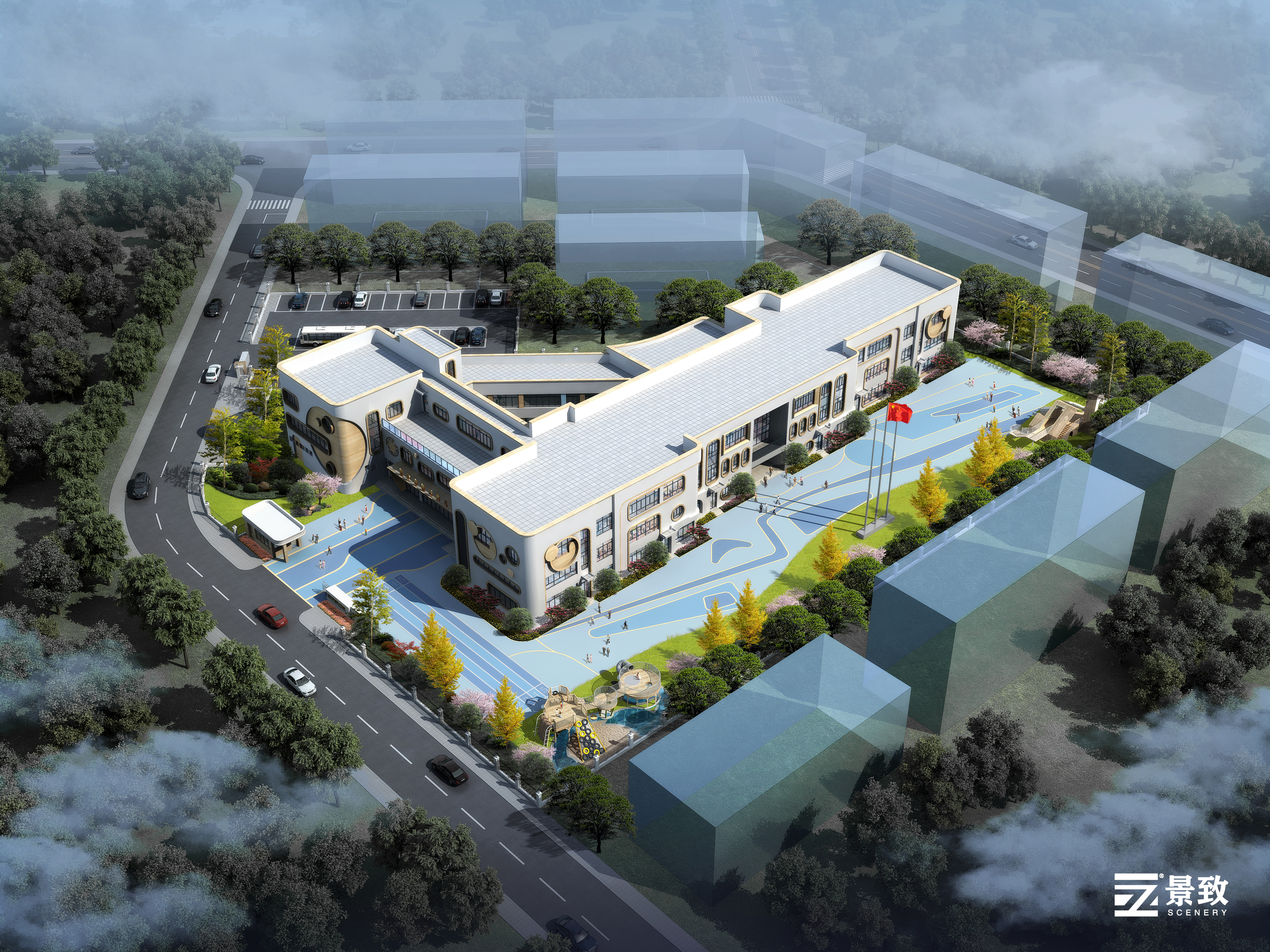 幼儿园中小学效果图-2