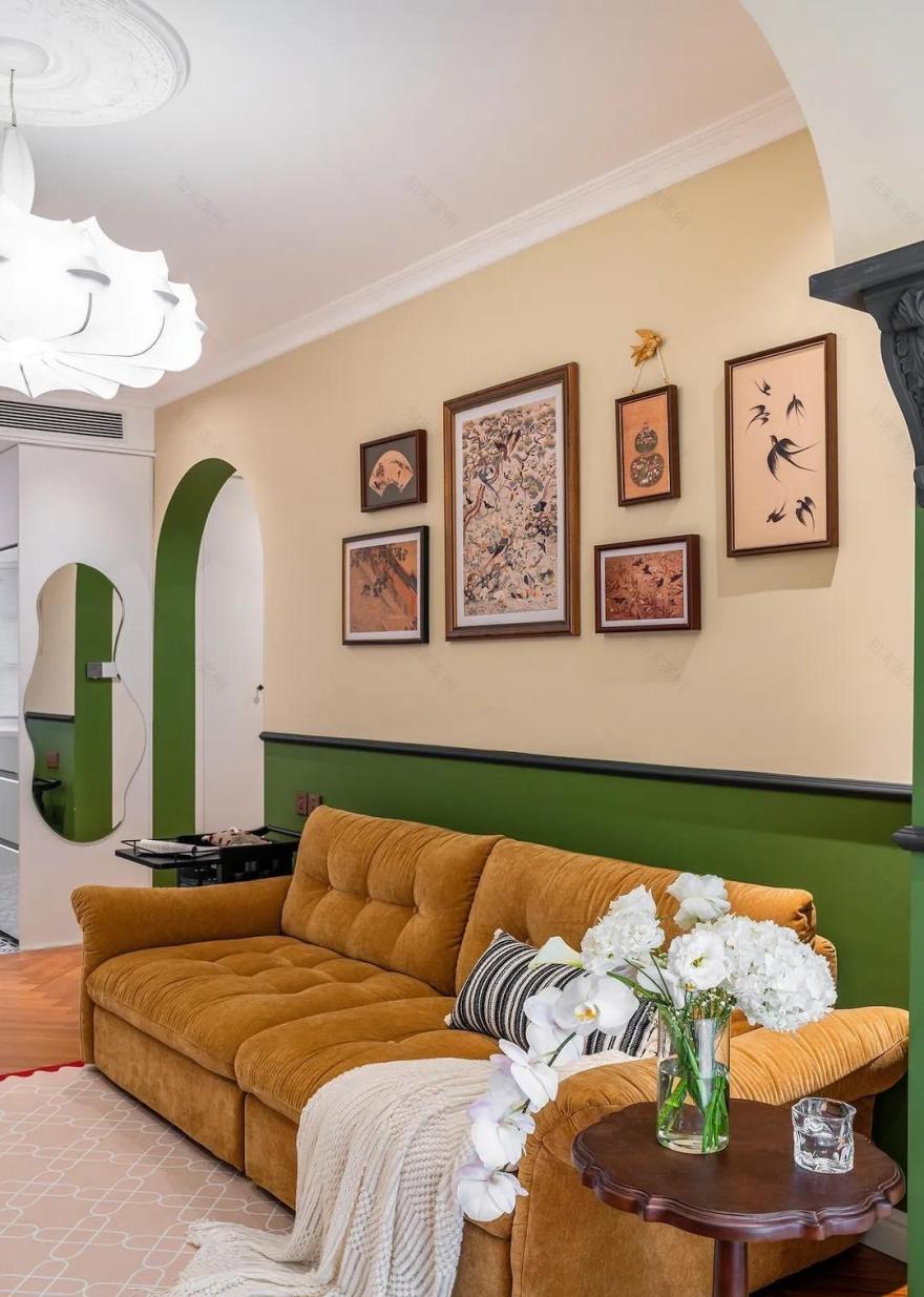 南洋复古,客餐厨一体+隐形晾晒,整洁翻倍-31