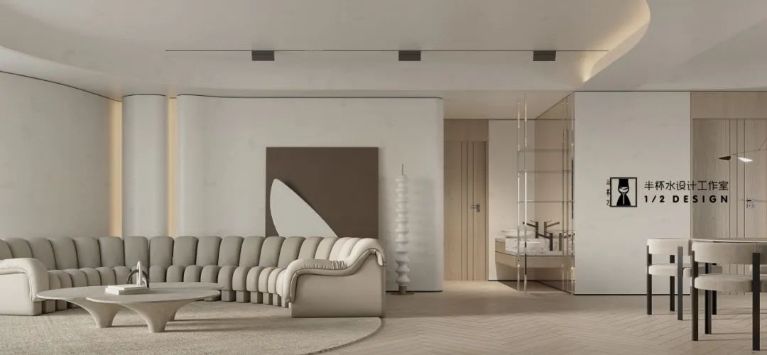 宁波融创慈澜府法式极简风室内设计丨中国宁波丨半杯水设计工作室-34