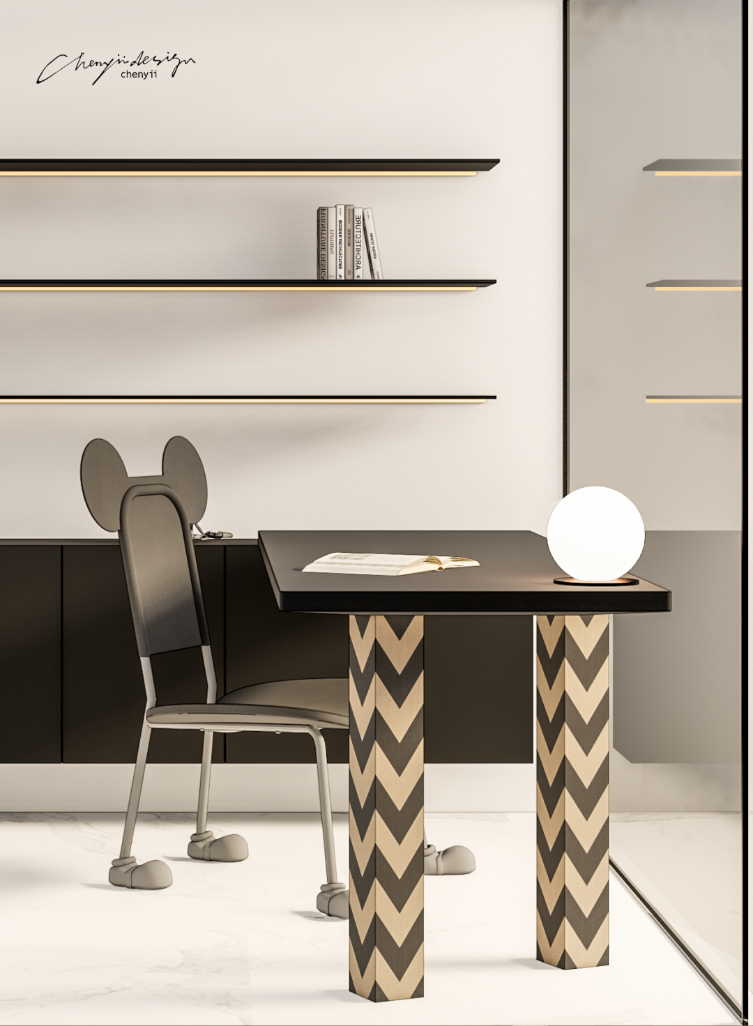 蓝调时刻 · 法式优雅与极简主义的完美融合丨中国洛阳丨忱意空间设计研究室-18