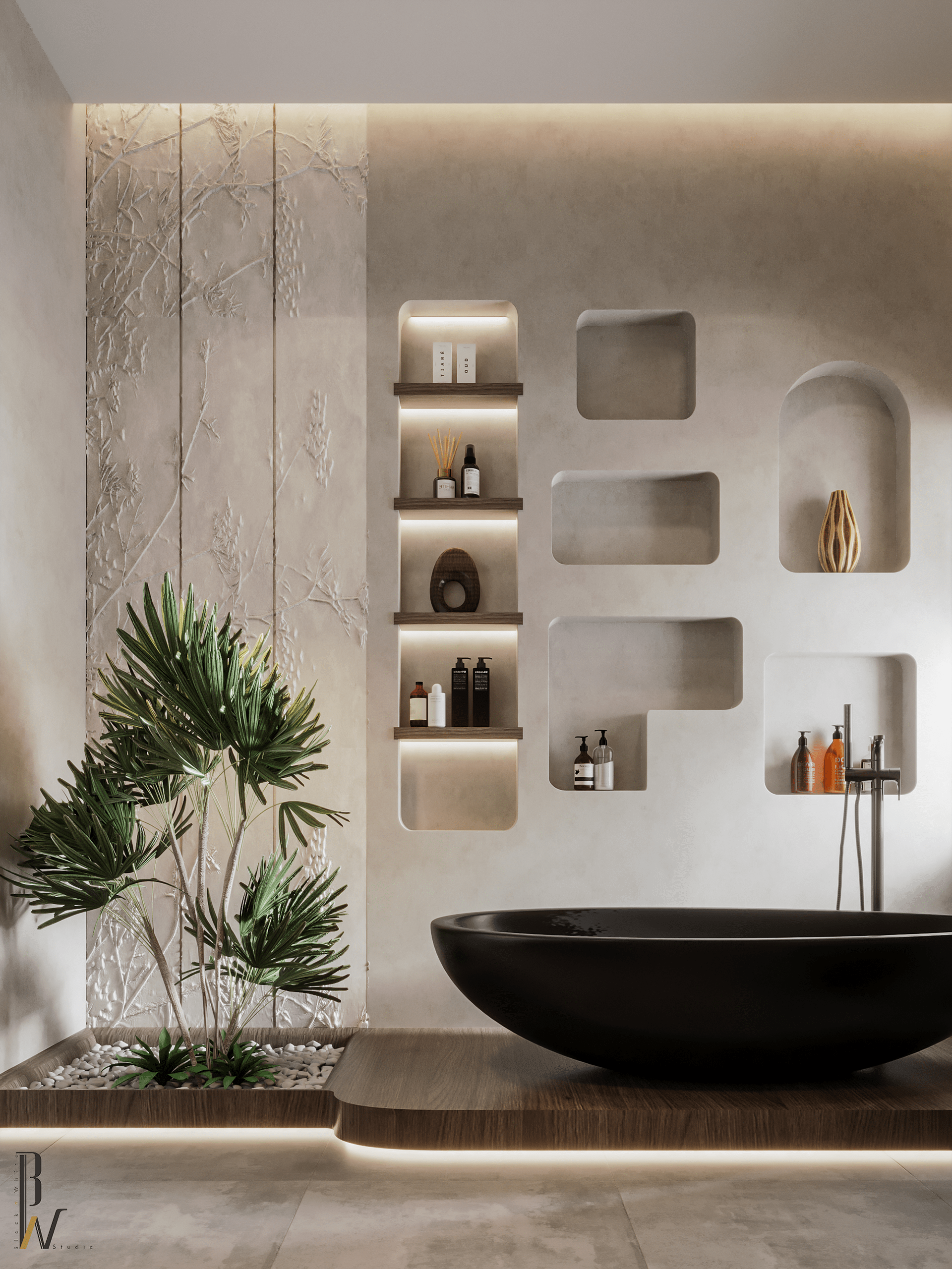 现代浴室丨阿联酋丨Black N White-10