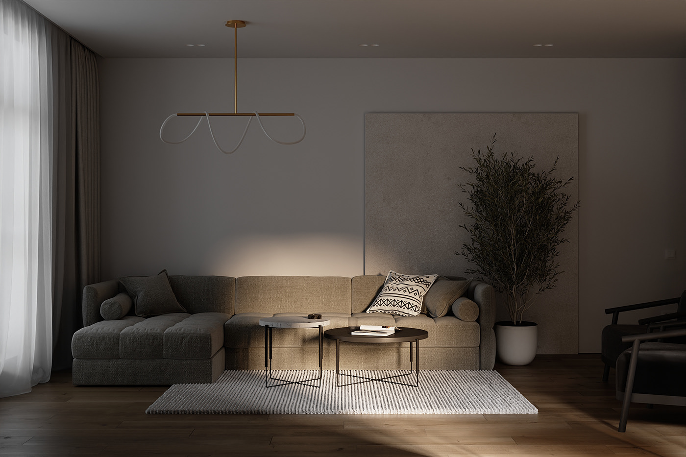 96.61㎡简约风公寓设计 回归家的质朴与纯粹            
            -7