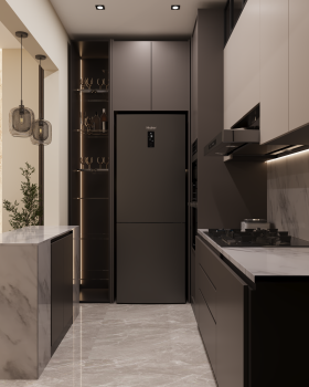 Modern Living Space With An American-Kitchen