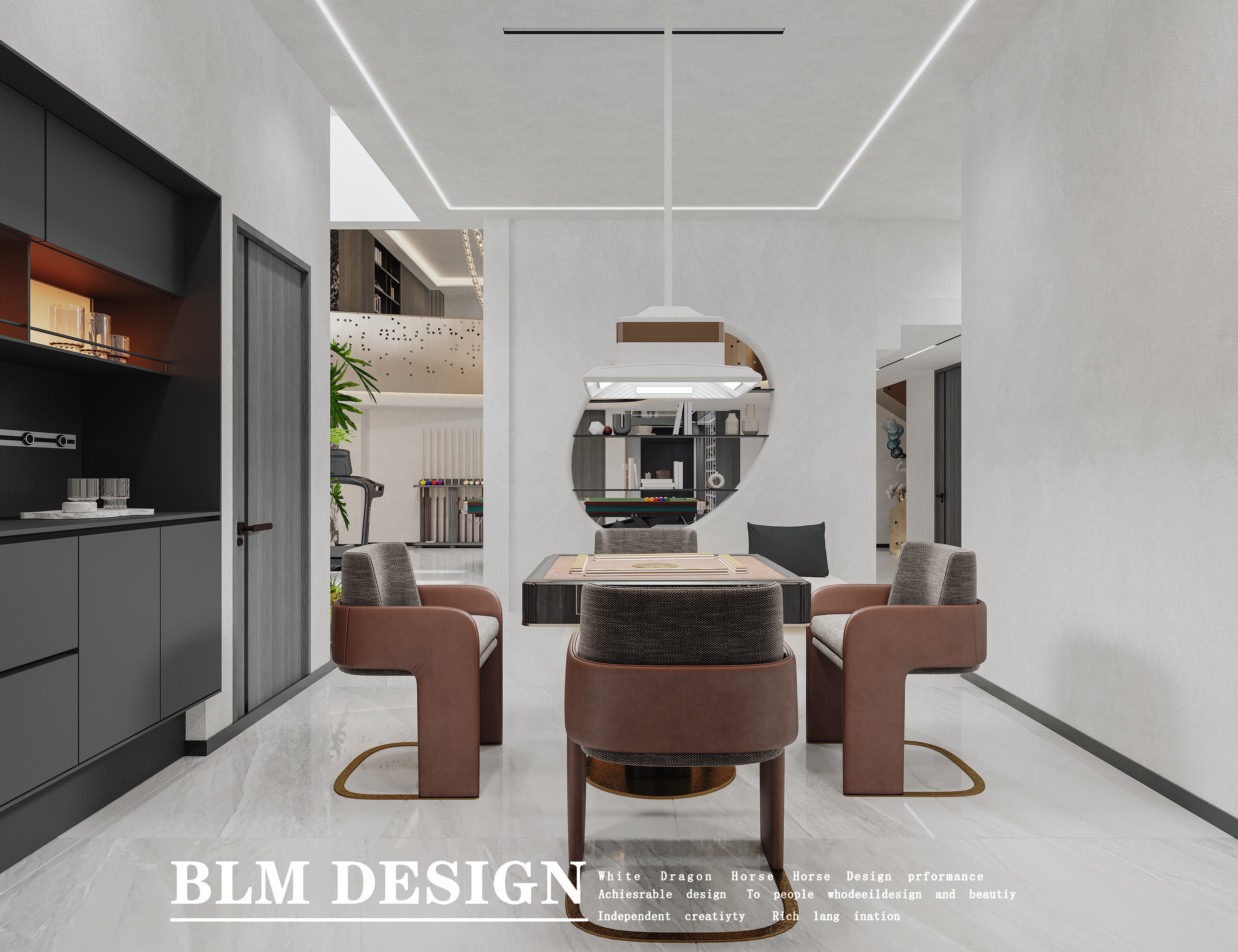 别墅 黑白灰 纯色简约风 渲染案例-20