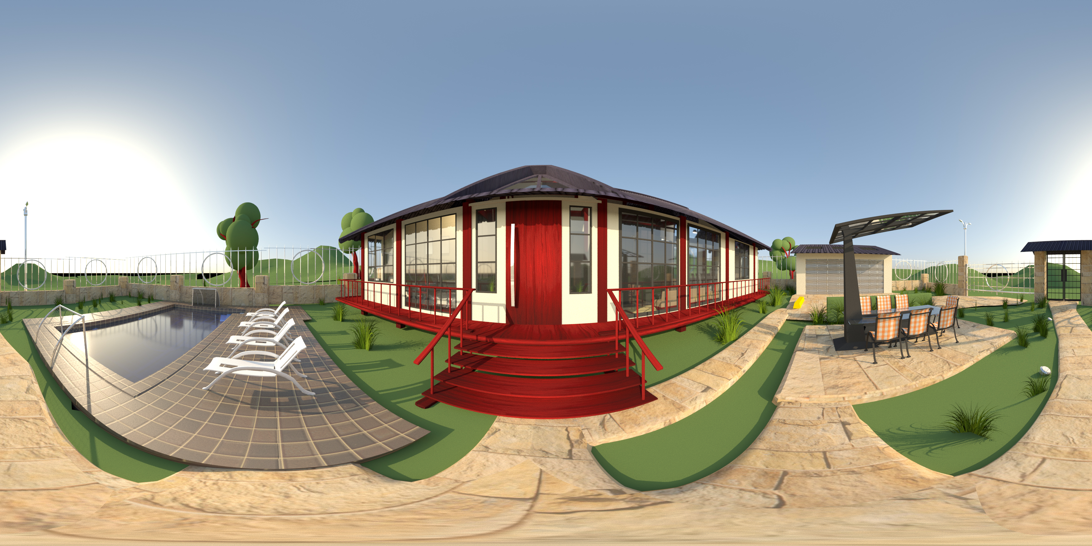 cartoon japanese modern house-2