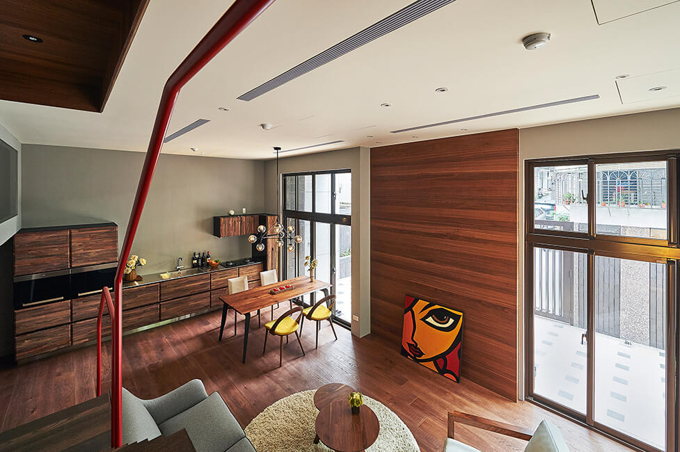 金属木质 loft，现代复式住宅空间设计-17